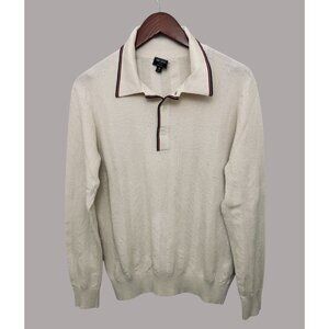Todd Snyder Mens Cream Polo Sweater Silk-Cotton Blend M Tailored Quality